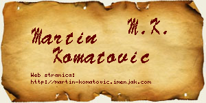 Martin Komatović vizit kartica